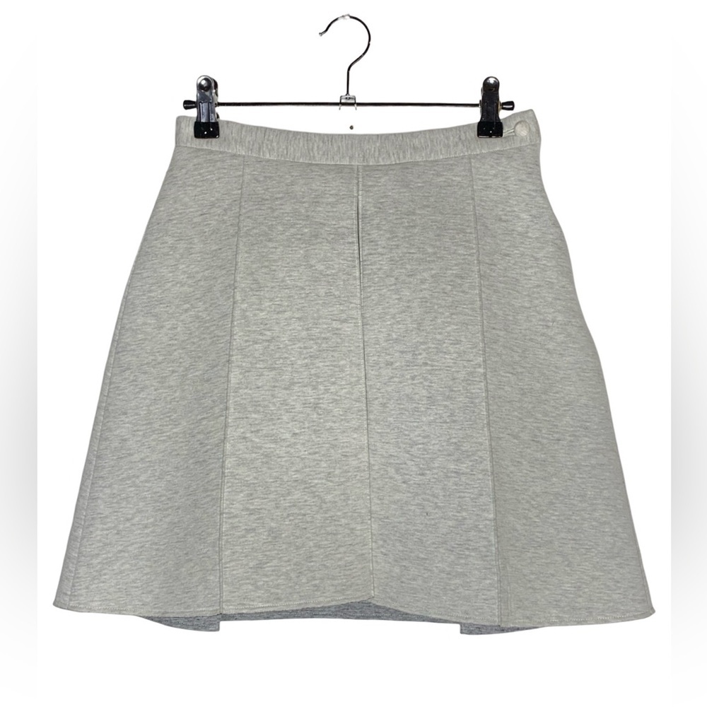 Julien David Heather Gray Mini A-Line Skirt